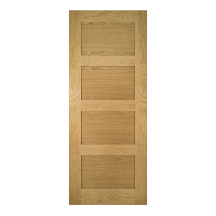 Deanta Coventry Un-Finished Oak 4-Panels Internal Door