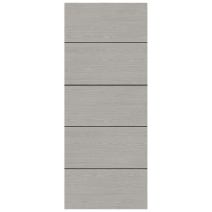 Deanta Pre-Finished Light Grey Ash Internal Flush FD30 Fire Door With Horizontal Inlays
