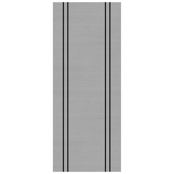 Deanta Pre-Finished Light Grey Ash Internal Flush FD60 Fire Door With Vertical Inlays