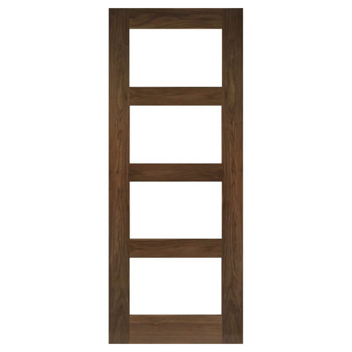 Deanta Coventry Pre-Finished Walnut 4-Lites Internal Glazed Fire Door