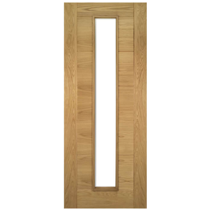 Deanta Seville Pre-Finished Oak 7-Panels 1-Lite Internal Glazed Door