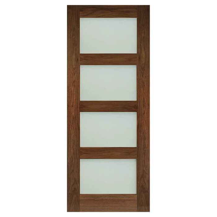 Deanta Coventry Pre-Finished Walnut 4-Lites Internal Obscure Glazed Door