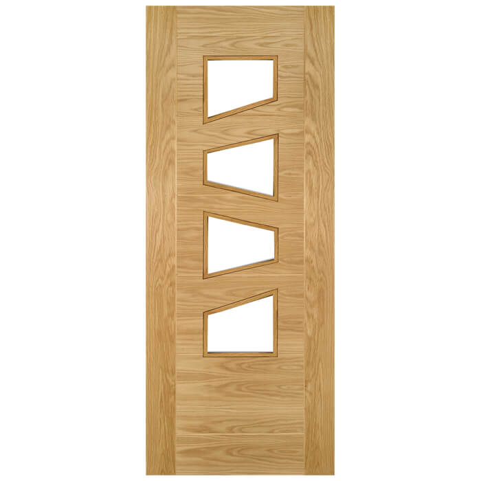 Deanta Seville Pre-Finished Oak 7-Panels 4-Lites Internal Slanted Glazed Door