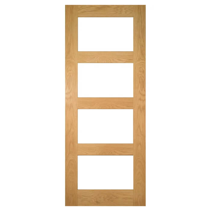 Deanta Coventry Un-Finished Oak 4-Lites Internal Glazed Door