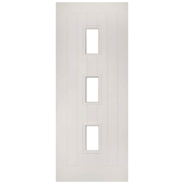 Deanta Ely White Primed 1-Panel 3-Lites Internal Glazed Door