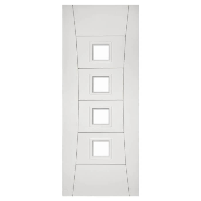 Deanta Pamplona White Primed 6-Panels 4-Lites Internal Glazed Door