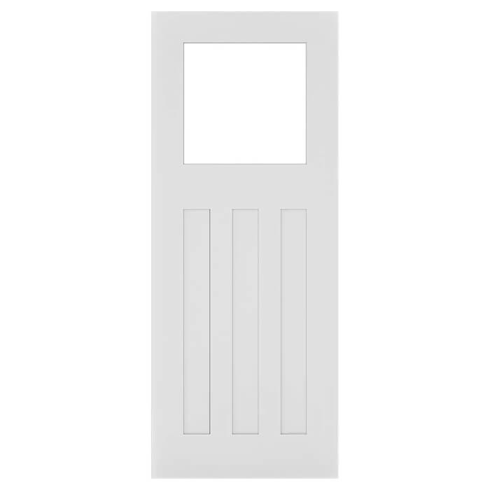 Deanta Cambridge White Primed 3-Panels 1-Lite Internal Glazed Door