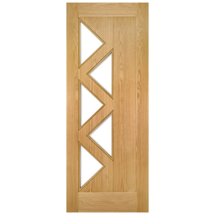 Deanta Ely Pre-Finished Oak 1-Panel 5-Lites Internal Glazed Door