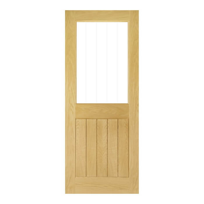 Deanta Ely Un-Finished Oak 1-Panel 1-Lite Internal Glazed Door