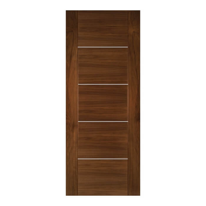 Deanta Valencia Pre-Finished Walnut 5-Panels Internal Door