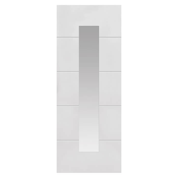 JB Kind White Primed Horizontal 4 Line 5-Panels 1-Lite Internal Glazed Door