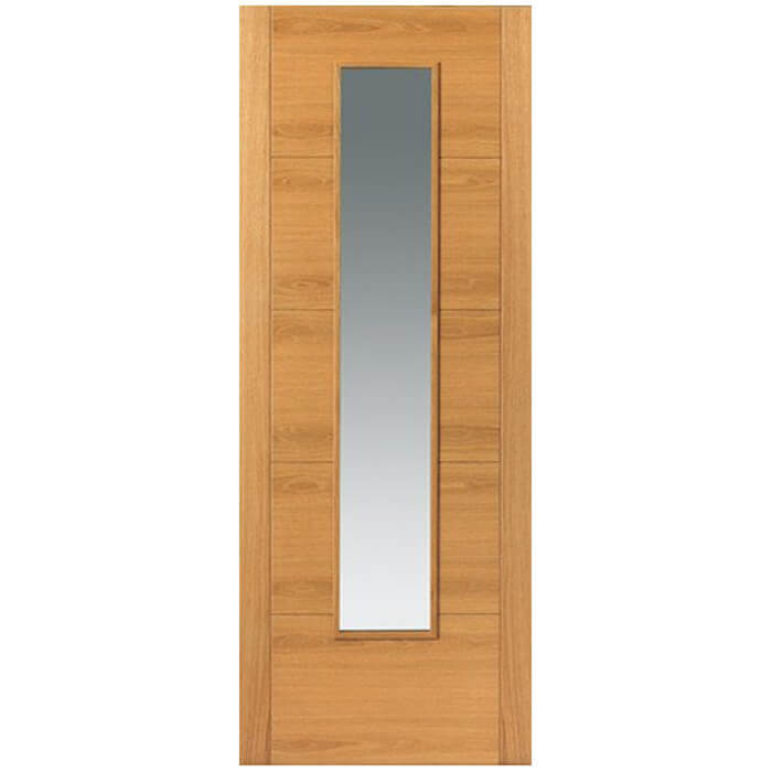 JB Kind Emral Oak Pre-Finished 5-Panels 1-Lite Internal Glazed Fire Door