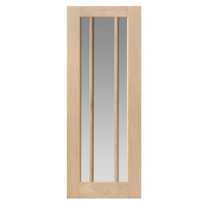 JB Kind Darwen Un-Finished Oak 3-Lites Internal Glazed Door