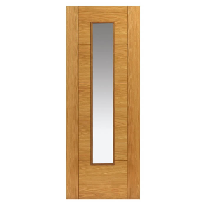 JB Kind Emral Pre-Finished Oak 5-Panels 1-Lite Internal Glazed Door