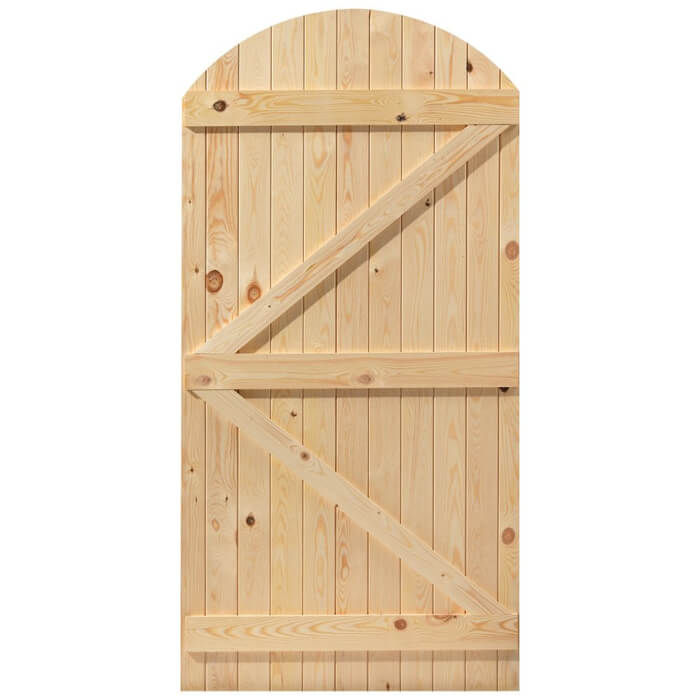 JB Kind Oxford Un-Finished Solid Pine External Arched Gate