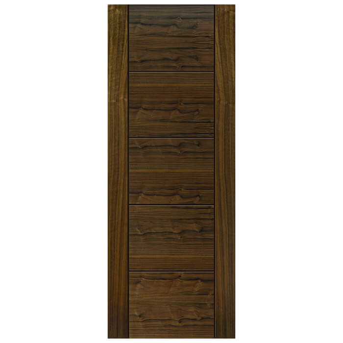 JB Kind Tigris Pre-Finished Walnut 5-Panels Internal Fire Door