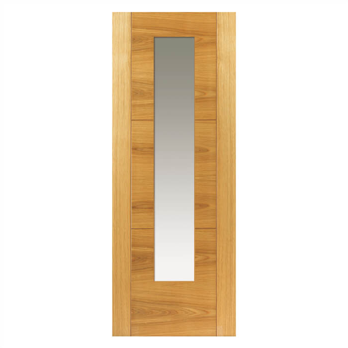 JB Kind Mistral Pre-Finished Oak 3-Panels 1-Lite Internal Glazed Door