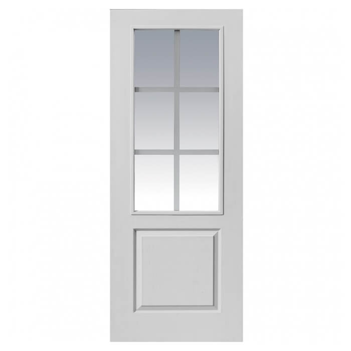 JB Kind Faro White Primed 1-Panel 6-Lites Internal Glazed Fire Door