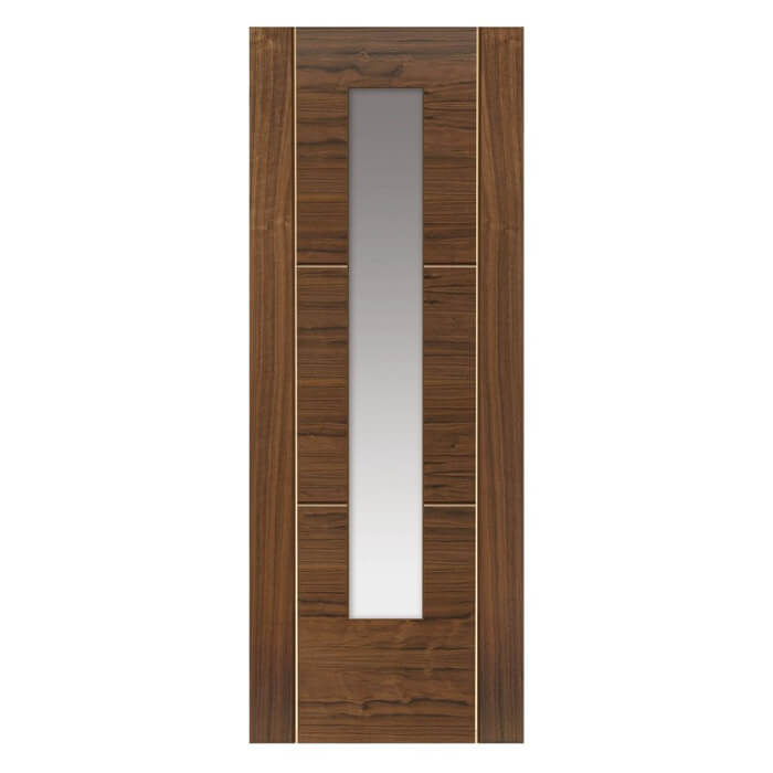 JB Kind Mistral Pre-Finished Walnut 3-Panels 1-Lite Internal Glazed Door