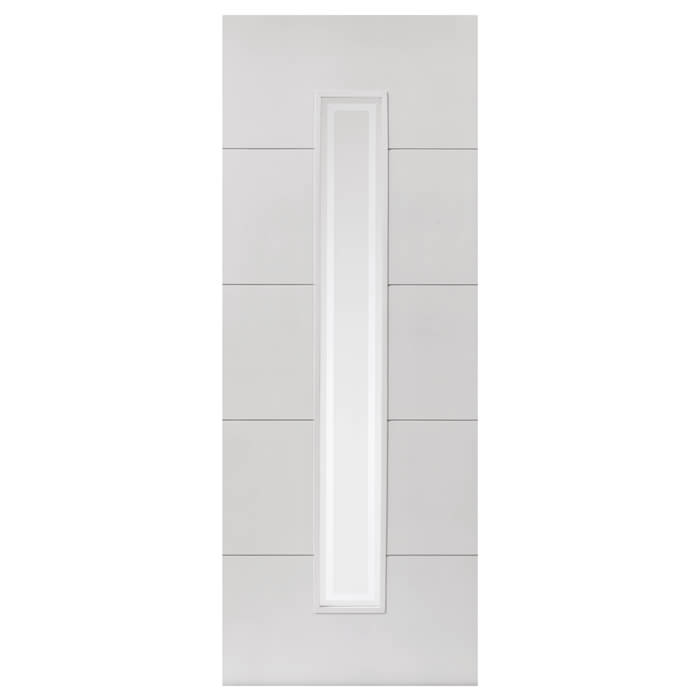 JB Kind Dominion White Primed 5-Panels 1-Lite Internal Glazed Fire Door