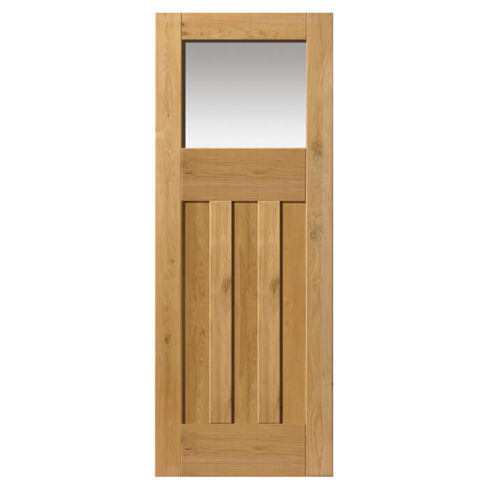 JB Kind Rustic Pre-Finished Oak 3-Panels 1-Lite Internal Glazed Door