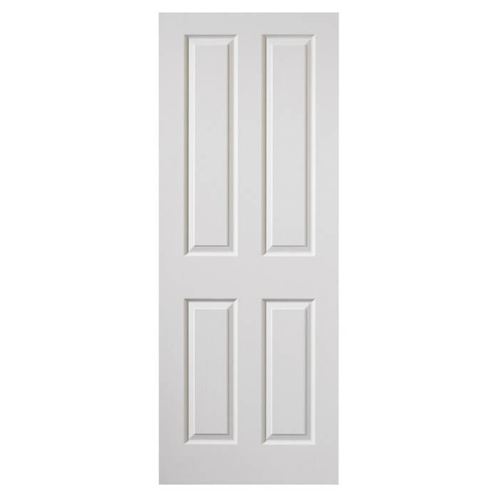 JB Kind Canterbury Grained White Primed 4-Panels Internal Door