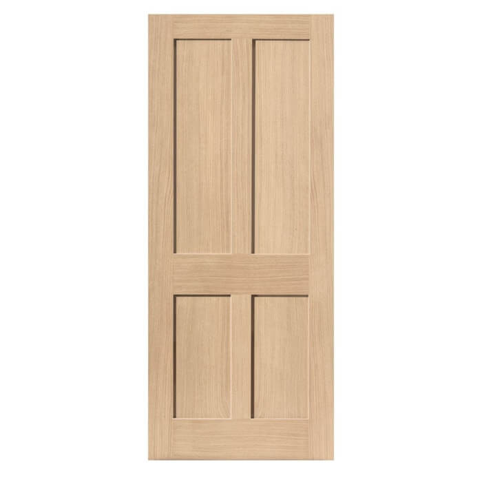 JB Kind Rushmore Un-Finished Oak 4-Panels Internal Door