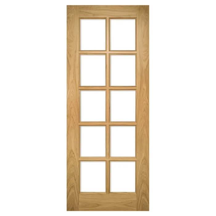 Deanta Bristol Un-Finished Oak 10-Lites Internal Glazed Door