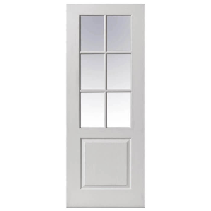 JB Kind Faro White Primed 1-Panel 6-Lites Internal Glazed Door