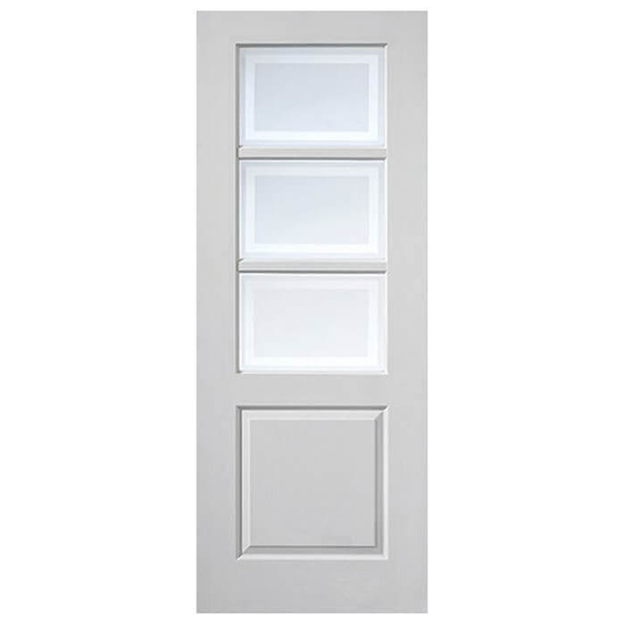 JB Kind Andorra White Primed 1-Panel 3-Lites Internal Glazed Door