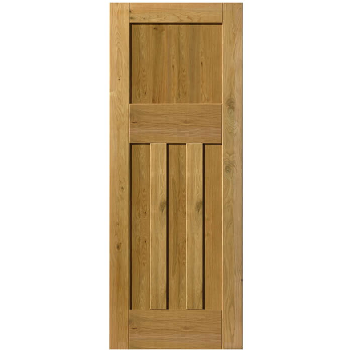 JB Kind Rustic DX Pre-Finished Oak 4-Panels Internal Door