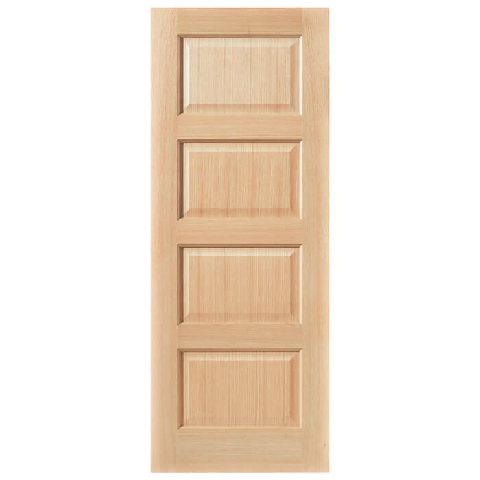 JB Kind Mersey Un-Finished Oak 4-Panels Internal Fire Door