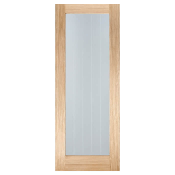 LPD Mexicano Pattern 10 Un-Finished Oak 1-Lite Internal Glazed Door