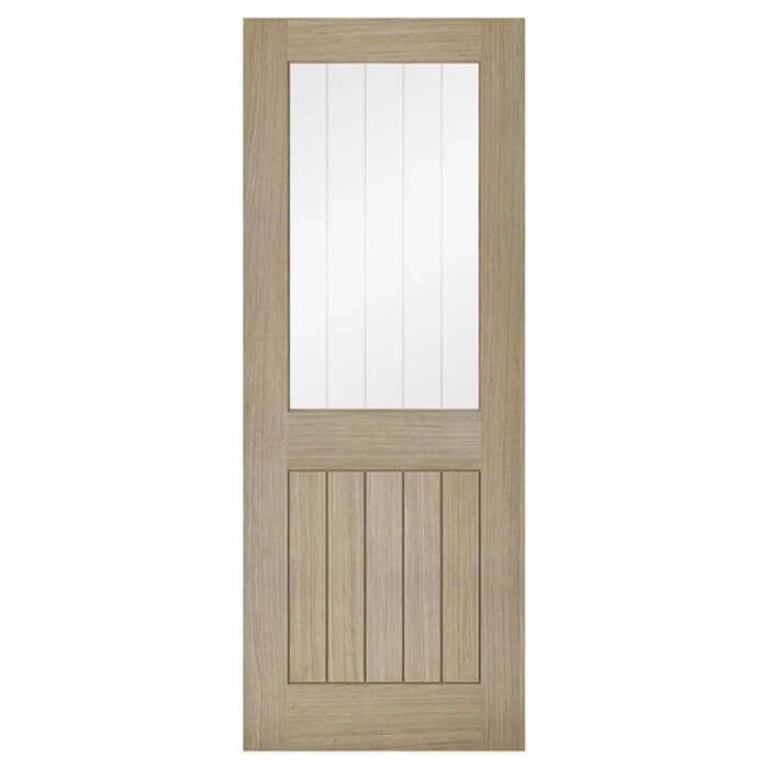 LPD Belize Pre-Finished Light Grey 5-Panels 1-Lite Internal Glazed Door