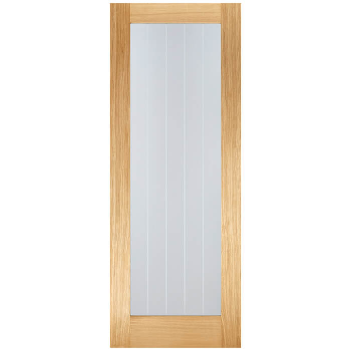 LPD Mexicano Pattern 10 Pre-Finished Oak 1-Panel 1-Lite Internal Glazed Fire Door