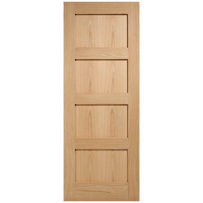 LPD Shaker Un-Finished Oak 4-Panels Internal Door