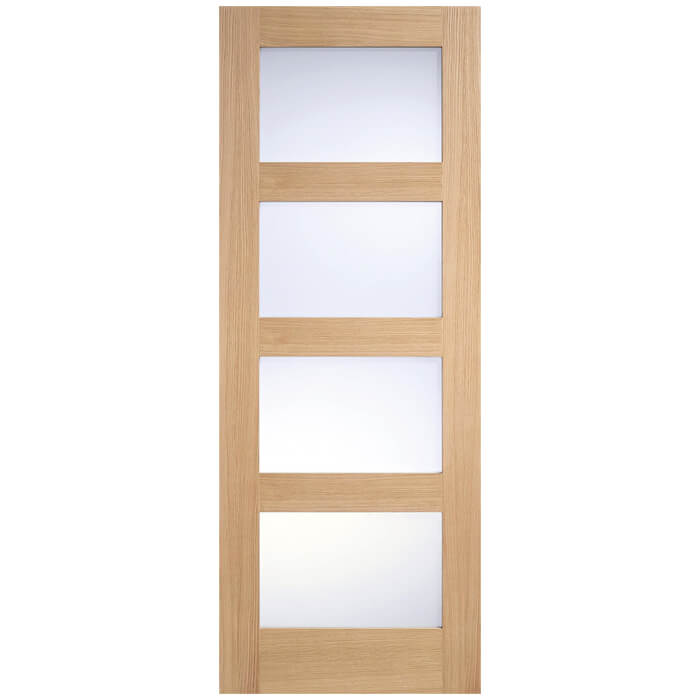 LPD Shaker Pre-Finished Oak 4-Lites Internal Frosted Glazed Door