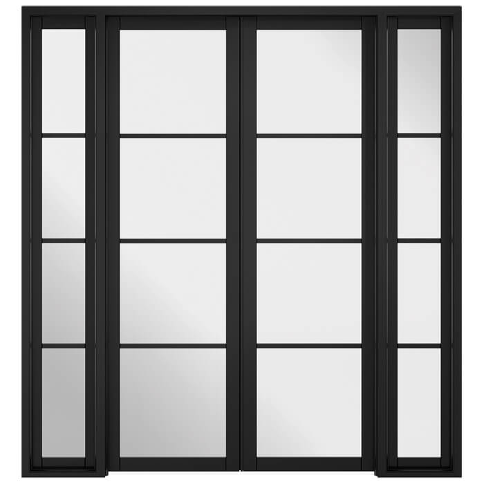 LPD Soho W6 Black Primed 4-Lites Room Divider Glazed Door Set