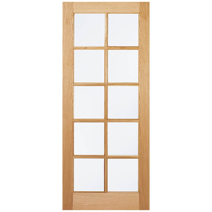 LPD SA Un-Finished Oak 10-Lites Internal Glazed Door