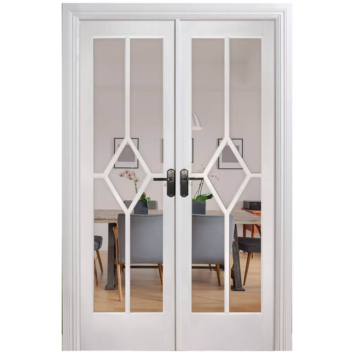 LPD Reims W4 White Primed Room Divider Glazed Door Set