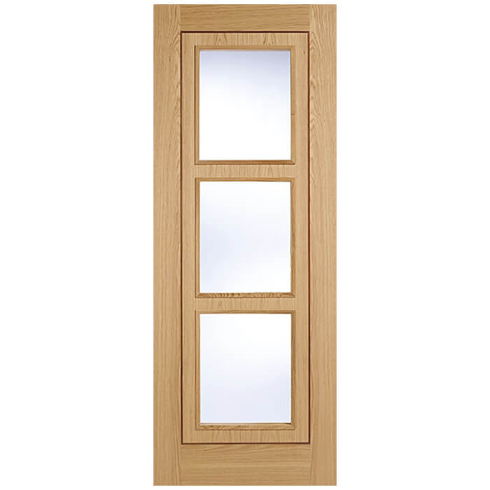 LPD Inlay Pre-Finished Oak 1-Panels 3-Lites Internal Glazed Door