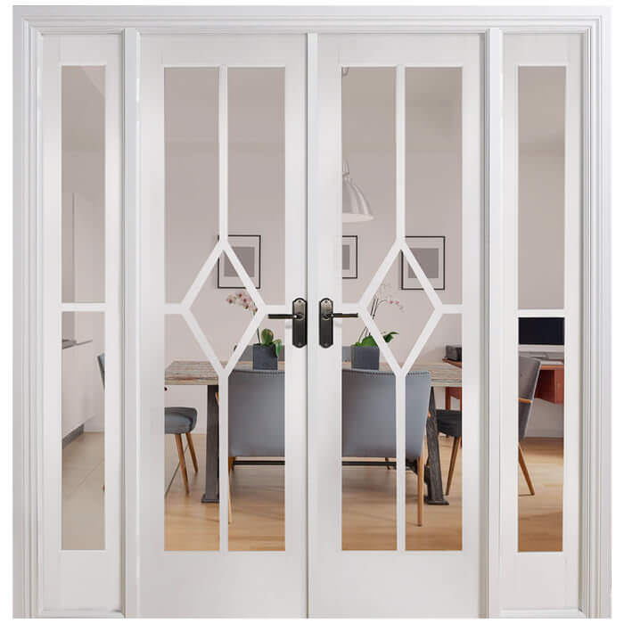 LPD Reims W6 White Primed Room Divider Glazed Door Set