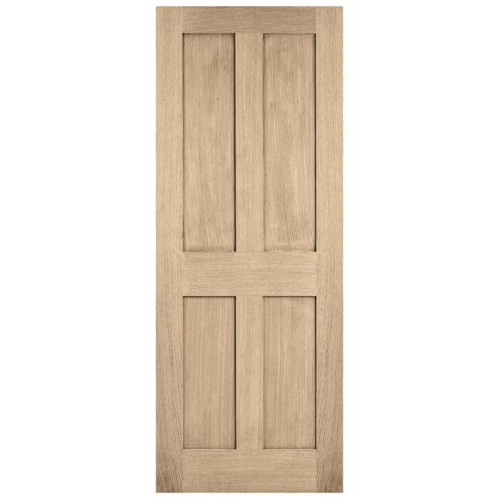 LPD London Un-Finished Oak 4-Panels Internal Door