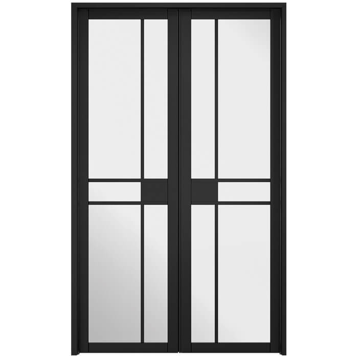 LPD Greenwich W4 Black Primed 5-Lites Room Divider Glazed Door Set