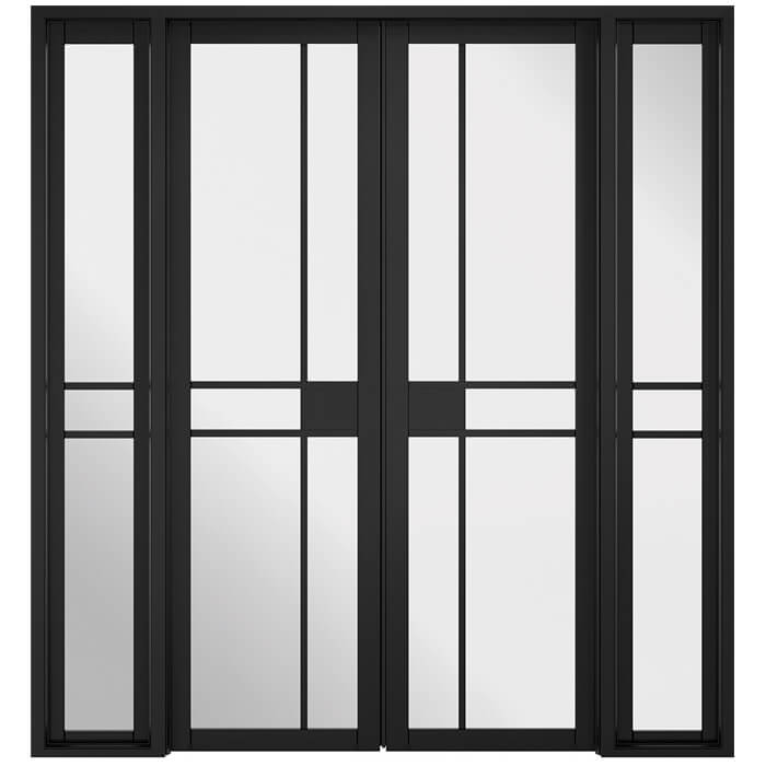 LPD Greenwich W6 Black Primed 5-Lites Room Divider Glazed Door Set