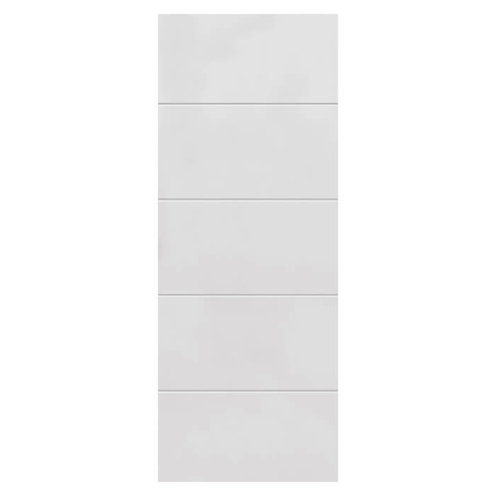 JB Kind White Primed Horizontal 4 Line 5-Panels Internal Fire Door