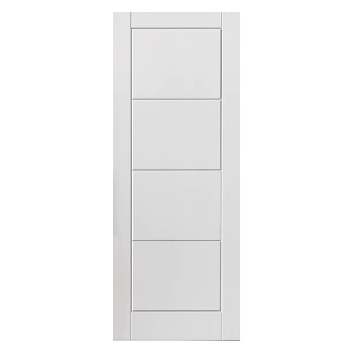 JB Kind Quattro White Primed Smooth 4-Panels Internal Fire Door