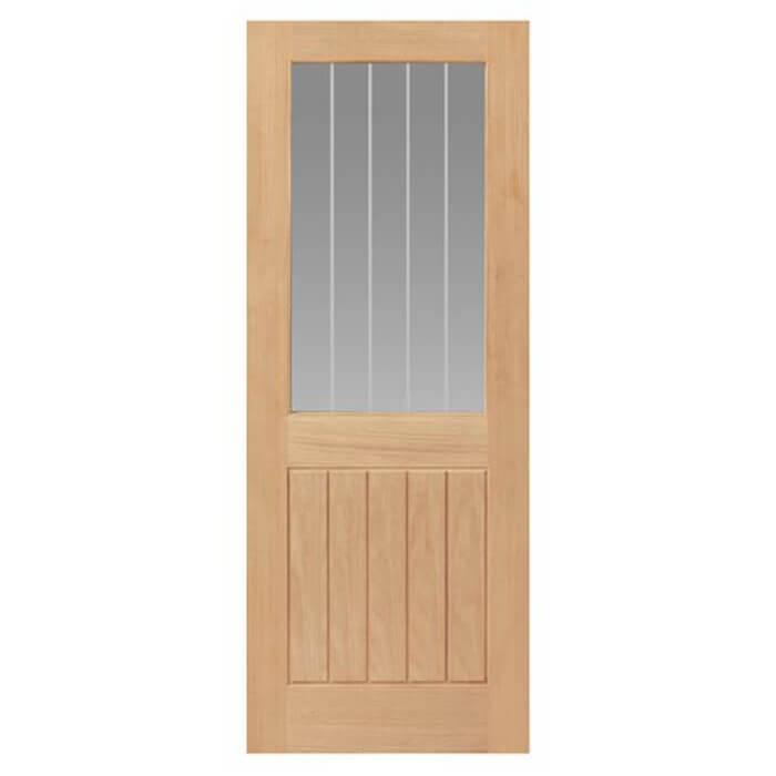 JB Kind Thames Un-Finished Oak 1-Panel 1-Lite Internal Glazed Door