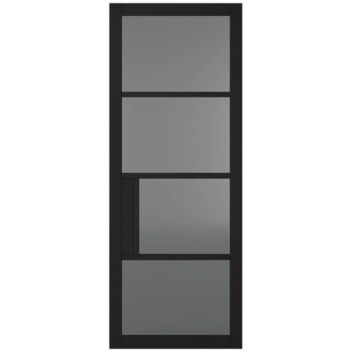 LPD Chelsea Black 4-Lites Internal Tinted Glazed Door