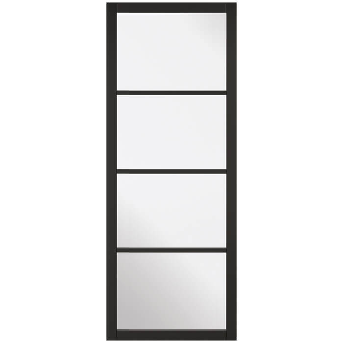 LPD Soho Primed Black 4-Lites Internal Glazed Door